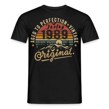 July 1989 July 1989 birthday july 1989 - Men's T-Shirt - black - Front - AI Model Male 178 light (178cm)