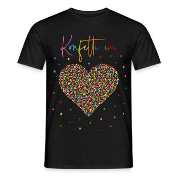 Konfetti im Herzen - Männer T-Shirt - Schwarz - Vorne - AI Model Male 178 light (178cm)