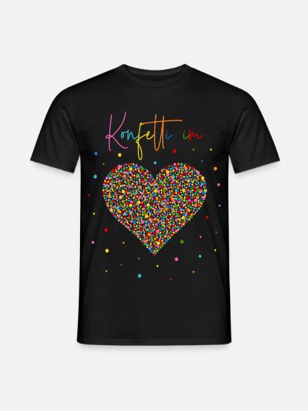 Konfetti im Herzen - Männer T-Shirt - Schwarz