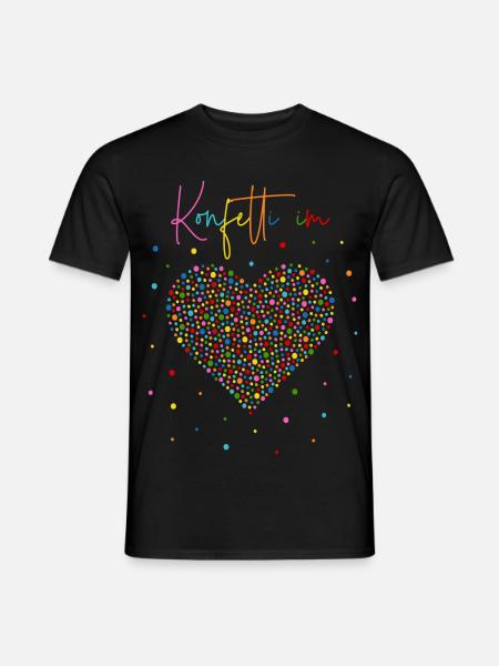 Konfetti im Herzen - Männer T-Shirt - Schwarz