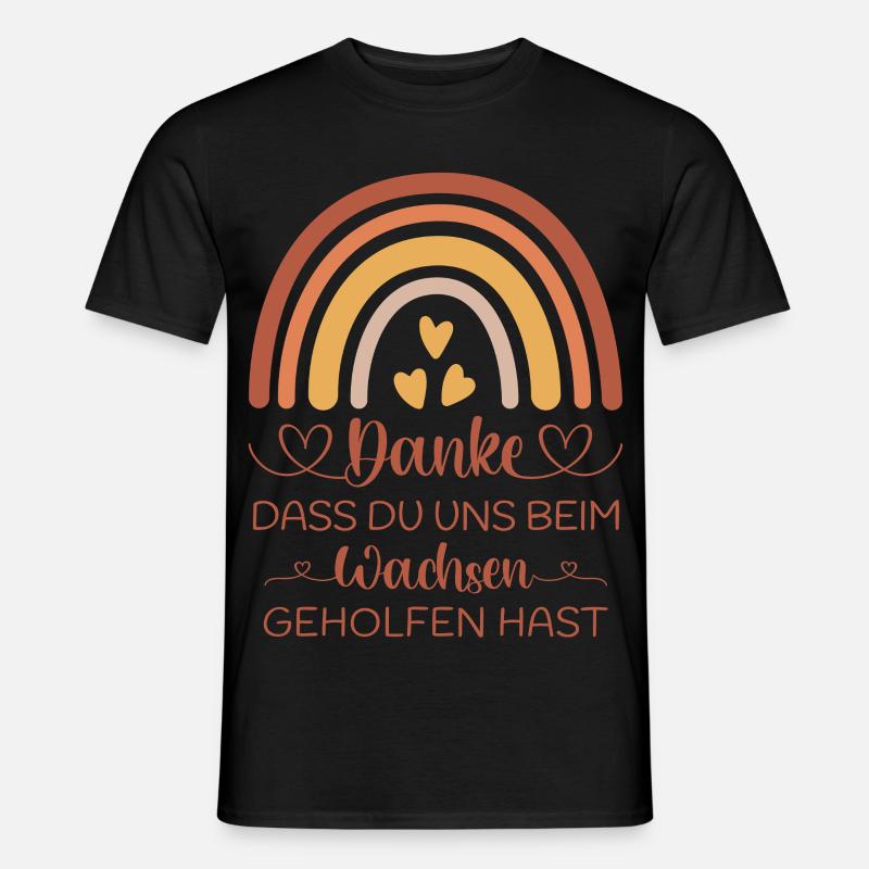 Boho Regenbogen Danke Abschied Kita Kindergarten - Männer T-Shirt - Schwarz