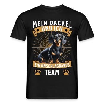 Mein Dackel und Ich Dachshund Hund Teckel - Männer T-Shirt - Schwarz - Vorne - AI Model Male 178 light (178cm)