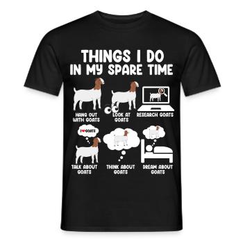Things I Do In My Spare Time Goat - Men's T-Shirt - black - Front - AI Model Male 178 light (178cm)