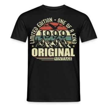 Original 1999 Vintage Rétro Vintage 1999 Né - T-shirt homme - noir - Devant - AI Model Male 178 light (178cm)