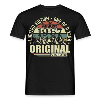 August 1967 Birthday August 1967 Vintage August - Men's T-Shirt - black - Front - AI Model Male 178 light (178cm)