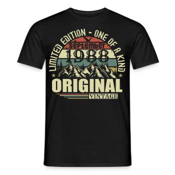 Birthday September 1988 Limited Edition Legend - Men's T-Shirt - black - Front - AI Model Male 178 light (178cm)