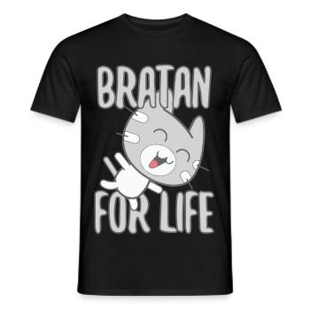 Bratan Cat Cat Grey Gift - Men's T-Shirt - black - Front - AI Model Male 178 light (178cm)