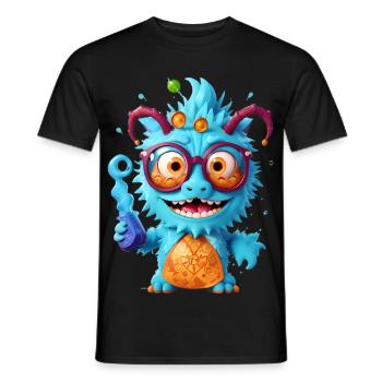 Professor Monster - Men's T-Shirt - black - Front - AI Model Male 178 light (178cm)