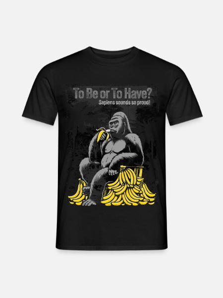 Primal Ape with Banana Pile - Men's T-Shirt - black