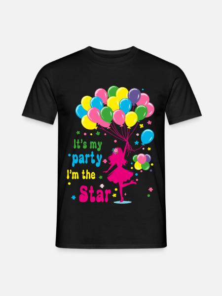 Feierliches Mädchen mit Luftballons Design - Männer T-Shirt - Schwarz