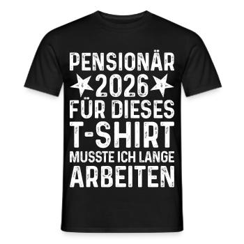 Retraité 2026 - Rente Retraite Retraite - T-shirt homme - noir - Devant - AI Model Male 178 light (178cm)