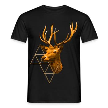 golden stag - Men's T-Shirt - black - Front - AI Model Male 178 light (178cm)