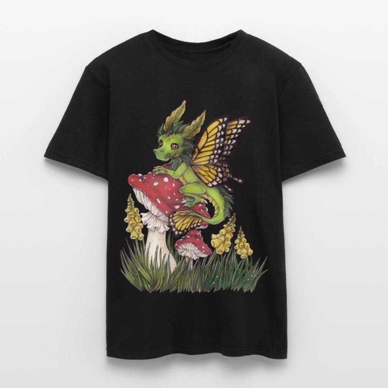 Forest Dragon on Toadstool Cute Butterfly Men's T-Shirt