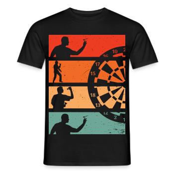 Dart Sport Retro Dartpfeil - Men's T-Shirt - black - Front - AI Model Male 178 light (178cm)