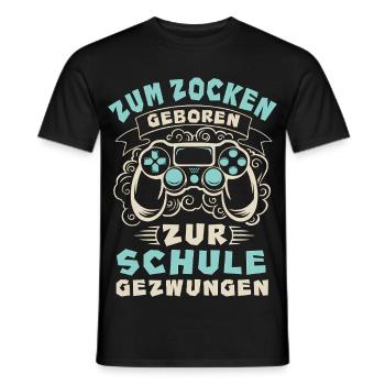 Zocker Controller Zum Zocken Geboren Gaming Gesche - Männer T-Shirt - Schwarz - Vorne - AI Model Male 178 light (178cm)