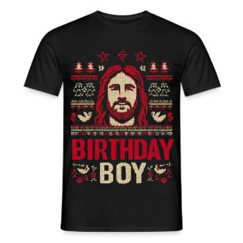 Birthday Boy Knit Design - Men's T-Shirt - black - Front - AI Model Male 178 light (178cm)