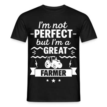 Je ne suis pas parfait, mais je suis un grand agriculteur - T-shirt homme - noir - Devant - AI Model Male 178 light (178cm)