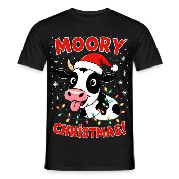 Kuh Weihnachtsshirt Weihnachten Landwirt Bauernhof - Männer T-Shirt - Schwarz - Vorne - AI Model Male 178 light (178cm)