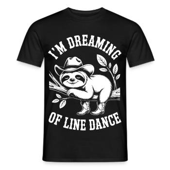 Dreaming Sloth Line Dance - Men's T-Shirt - black - Front - AI Model Male 178 light (178cm)