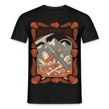 Rock Hound Life Geology Fossils - Men's T-Shirt - black - Front - AI Model Male 178 light (178cm)