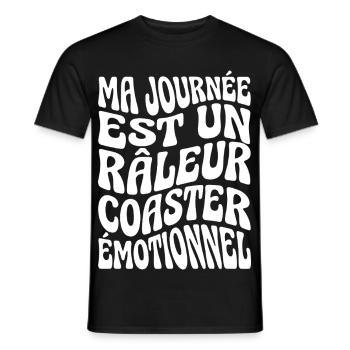 Grognon Humour Râleur Coaster - T-shirt homme - noir - Devant - AI Model Male 178 light (178cm)