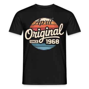 Né en avril 1968 - 58e anniversaire avril 1968 - T-shirt homme - noir - Devant - AI Model Male 178 light (178cm)