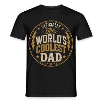 Officially the Coolest Dad in the World - Men's T-Shirt - black - Front - AI Model Male 178 light (178cm)