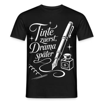 Tintenliebe für Schreibnerds - Männer T-Shirt - Schwarz - Vorne - AI Model Male 178 light (178cm)
