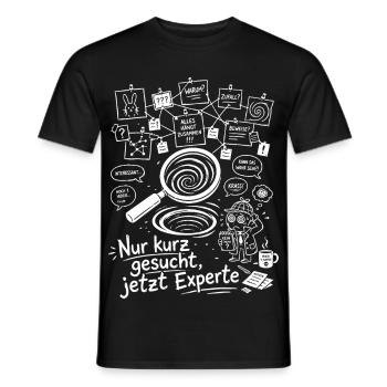 Nur Kurz Gesucht - Männer T-Shirt - Schwarz - Vorne - AI Model Male 178 light (178cm)