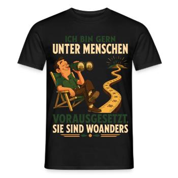 Unter Menschen mit Sicherheitsabstand - Männer T-Shirt - Schwarz - Vorne - AI Model Male 178 light (178cm)
