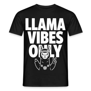 Llama Vibes Only – Hippie Lama - Männer T-Shirt - Schwarz - Vorne - AI Model Male 178 light (178cm)
