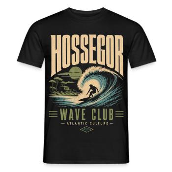 Hossegor Surfing - Men's T-Shirt - black - Front - AI Model Male 178 light (178cm)