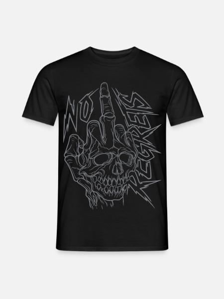 Keine Reue Mittelfinger Biker  - Männer T-Shirt - Schwarz