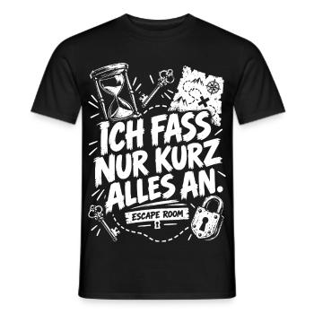 Escape Room - Ich fass nur kurz alles an - Männer T-Shirt - Schwarz - Vorne - AI Model Male 178 light (178cm)