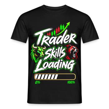 Trader skills loading - Männer T-Shirt - Schwarz - Vorne - AI Model Male 178 light (178cm)
