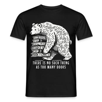 Funny book lover bear statement for book fan - Men's T-Shirt - black - Front - AI Model Male 178 light (178cm)