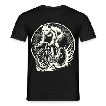 Cats Bicycle Design for Women with Humor - Men's T-Shirt - black - Front - AI Model Male 178 light (178cm)
