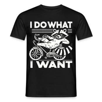 Bicycle raccoon design with cheeky saying - Men's T-Shirt - black - Front - AI Model Male 178 light (178cm)