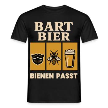 Bienen Imker Bart Bier Bienen Passt Spruch - Männer T-Shirt - Schwarz - Vorne - AI Model Male 178 light (178cm)