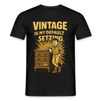 Antiques Vintage est mon réglage par défaut - T-shirt homme - noir - Devant - AI Model Male 178 light (178cm)