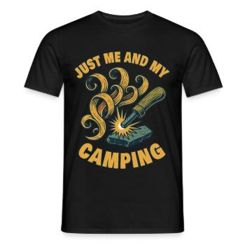 Only me and my camping prepper survive - Men's T-Shirt - black - Front - AI Model Male 178 light (178cm)