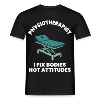 Physiotherapist I Fix Bodies Physical - Men's T-Shirt - black - Front - AI Model Male 178 light (178cm)