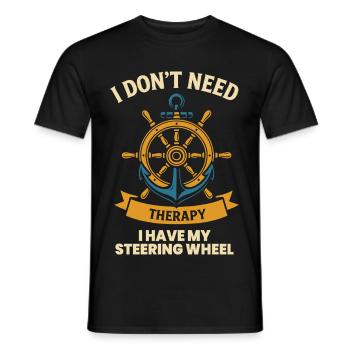 Drôle de dicton navire-bateau-capitaine - T-shirt homme - noir - Devant - AI Model Male 178 light (178cm)