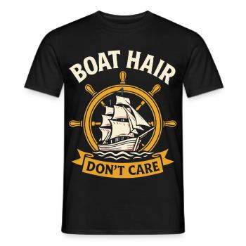 Boot Hair Don’t Care Dicton drôle - T-shirt homme - noir - Devant - AI Model Male 178 light (178cm)