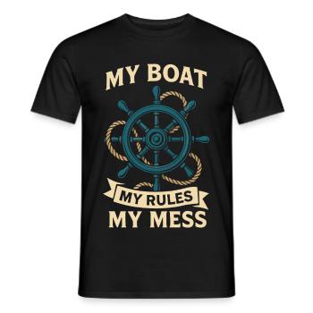 Mon bateau Mes règles Mon Chaos Nautique - T-shirt homme - noir - Devant - AI Model Male 178 light (178cm)