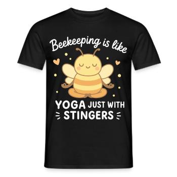 Bee Beekeeper Yoga Juste avec des dards - T-shirt homme - noir - Devant - AI Model Male 178 light (178cm)