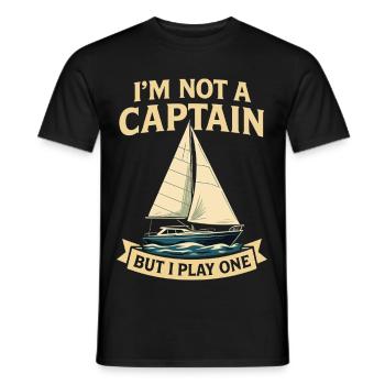 Drôle de dire que je ne suis pas un capitaine - T-shirt homme - noir - Devant - AI Model Male 178 light (178cm)
