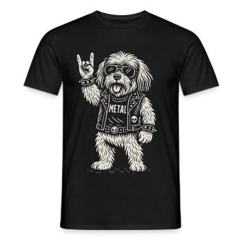 Metall Havaneser Hund Rockmusik Heavy Metal Lustig - Männer T-Shirt - Schwarz - Vorne - AI Model Male 178 light (178cm)