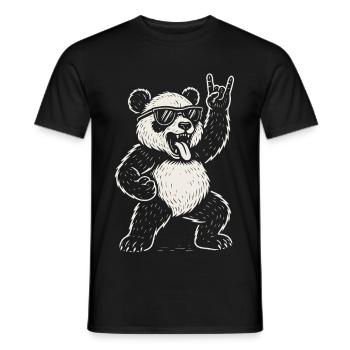 Heavy Metal Panda Rock Musik Lustige Vibes - Männer T-Shirt - Schwarz - Vorne - AI Model Male 178 light (178cm)