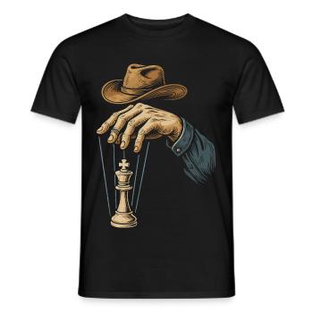 Joueur d’échecs Roi des échecs Marionnette - T-shirt homme - noir - Devant - AI Model Male 178 light (178cm)